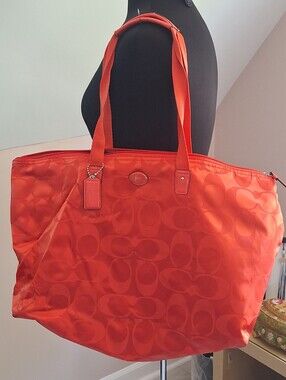 Coach Orange Travel Weekender Tote